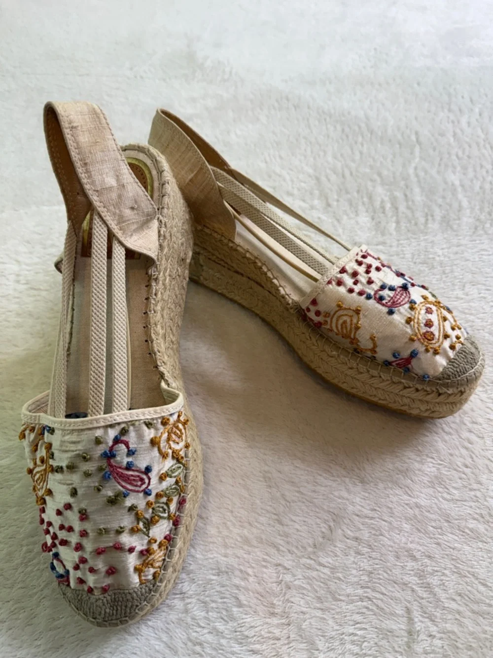 Vidoretta Embroidered Espadrille Wedges Boho Spanish Platform Sandals